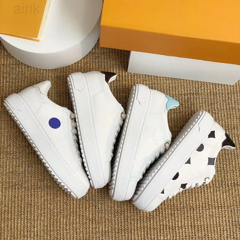 

2023 Fashion Sneakers Exquisite color luxury emboiled leather platform shoes platform soles casual simple all-match women's training blue denim flats, Color 1