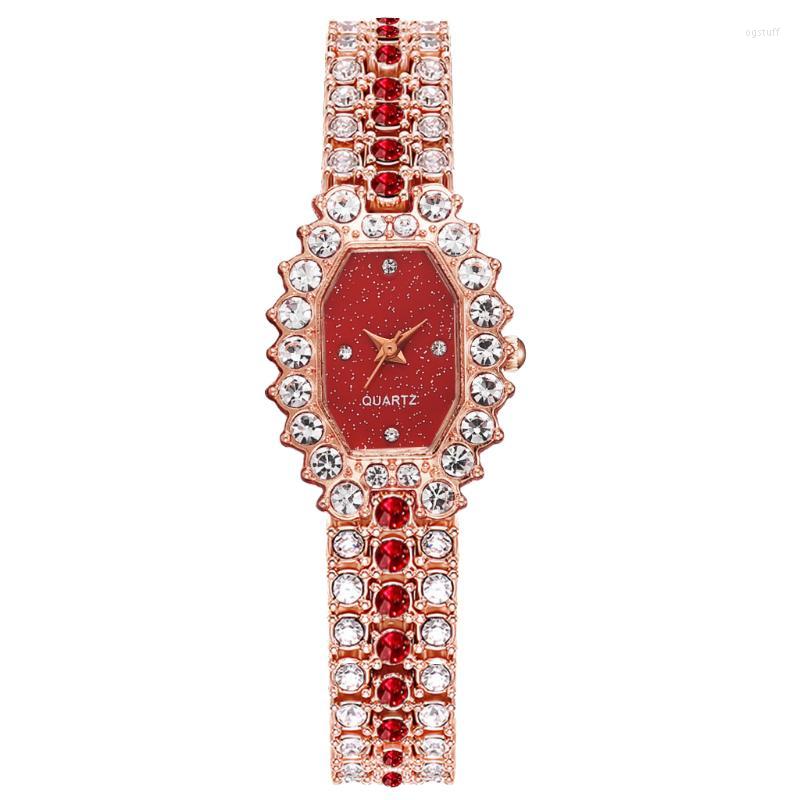 

Wristwatches Women Watches Fashion Watch Luxury Diamond Women's Gold Wristwatch Ladies Gifts Stainless Steel ClockWristwatches, Gold blue