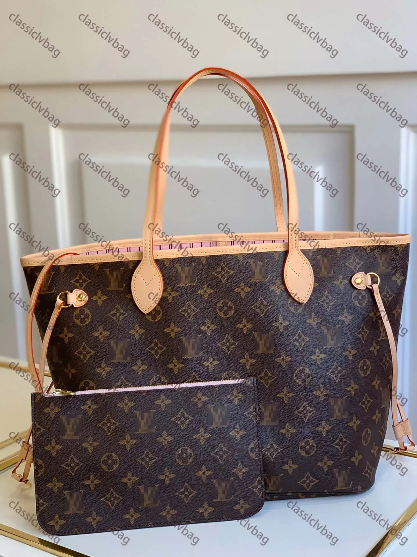 

Designer Handbag Luxury Messenger Bag Women Leather Shoulder Bags Clutch with Wallet+Small Bag 2 Pcs Casual Purse M40156 GGs LVs YSLs louiseity viutonity VUTTONS, Brown