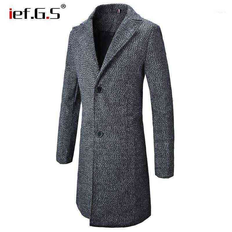 

Fashion Men' S Upscale Winter Slim Fit Casual Trench Coat Male Pure Color Cotton Long Jackets Woolen Peacoat1 T220810, Black