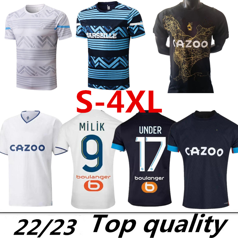 

XXXL  22 23 Soccer jerseys GERSON Under milik maillot de foot 2022 2023 Camiseta PAYET GUENDOUZI KAMARA man football shirt away enfants KONRAD Marseille SALIBA