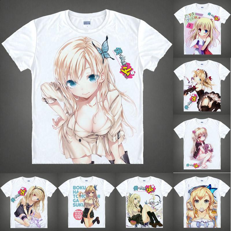 

Men's T-Shirts Coolprint Anime Shirt Haganai NEXT Boku Wa Tomodachi Ga Sukunai Short Sleeve Yozora Mikazuki Cosplay Hentai ShirtsMen's, Style 19