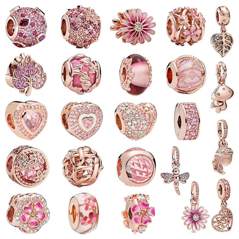 

Fashion Heart Alloy Christmas Original Rose Gold Love Pendant Charm DIY Beads Fit Charms Bracelet Jewelry