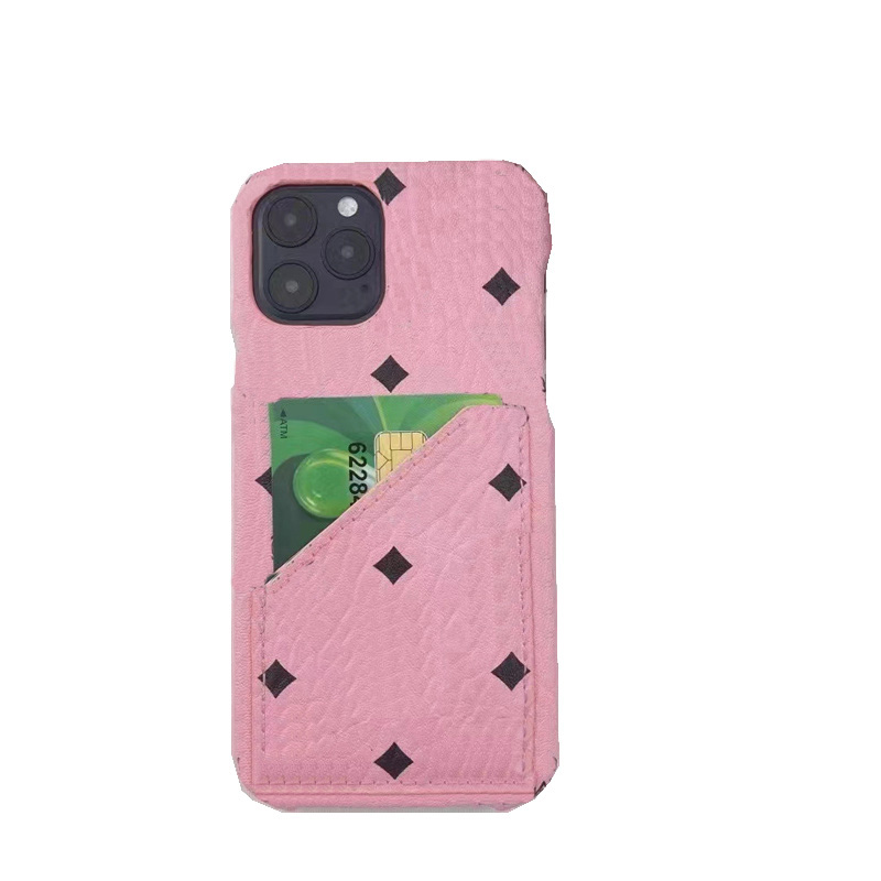 

Fashion Designer Cell Phone Cases for iPhone 13 12 11 pro max XR Xsmax Card Holder Leather Luxury Case, Black