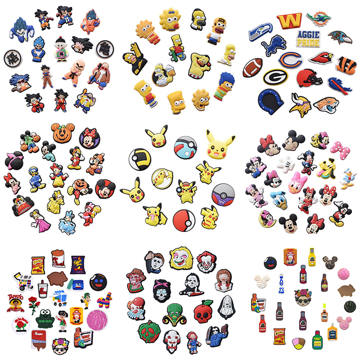 

Fast delivery Cartoon Croc pvc shoe charms Sport shoes decorations custom croc charm wholesale