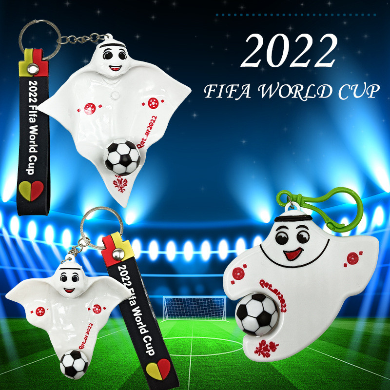 

Qatar World Cup 2022 Mascot Doll Keychain Key ring Pendant Souvenirs Fans Supplies Soccer Doll Collectibles