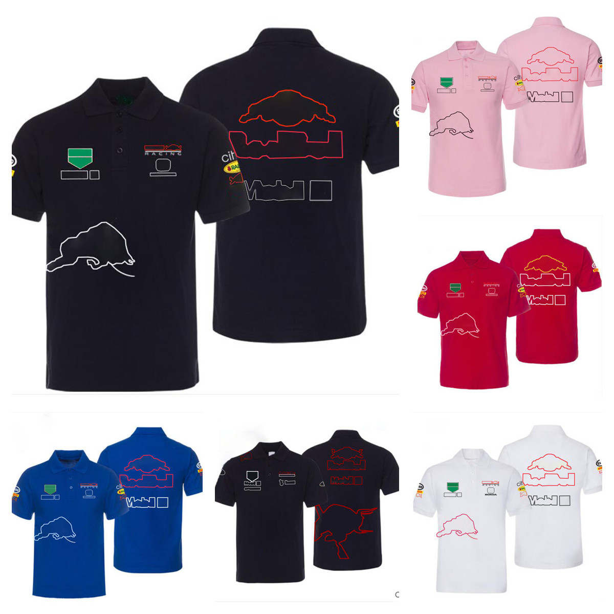 

F1 Formula 1 racing polo suit summer short-sleeved T-shirt with the same custom