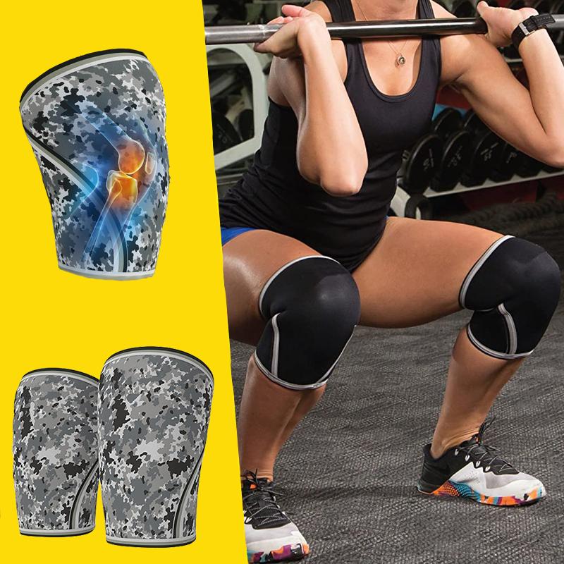 

Elbow & Knee Pads 7mm Neoprene Squat Compression Weightlifting Gym Crossfit Brace Training Kneepads Women Men Teens Custom LogoElbow, Black blue with logo