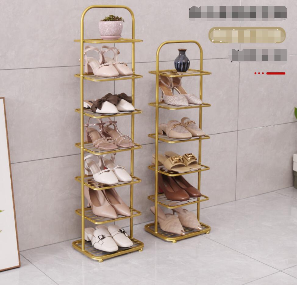 Shoe rack simple door small narrow rack Living Room Furniture household dormitory multi-storey space saving storage iron shoes racks-image-766664929