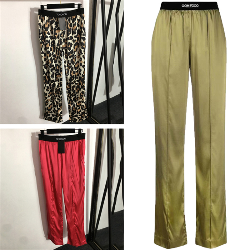 

Letter Webbing Womens Straight Trousers Leopard Print High Waist Pants Fashion Casual Sports Pant For Girls, Black