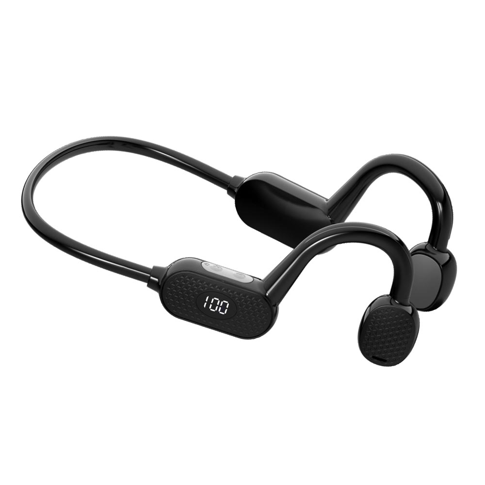 

VG07 Bone Conduction Earphones Wireless Bluetooth Headphones Stereo Hand-free Music Earbuds Outdoor Sport Waterproof Headset With Mic, Black