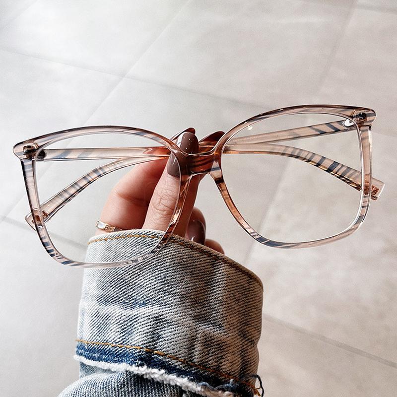 Fashion Sunglasses Frames Anti-blue Light Vintage Oversized Square Eyeglasses For Women Elegant Computer Clear Glasses Frame Female ShadesFa
