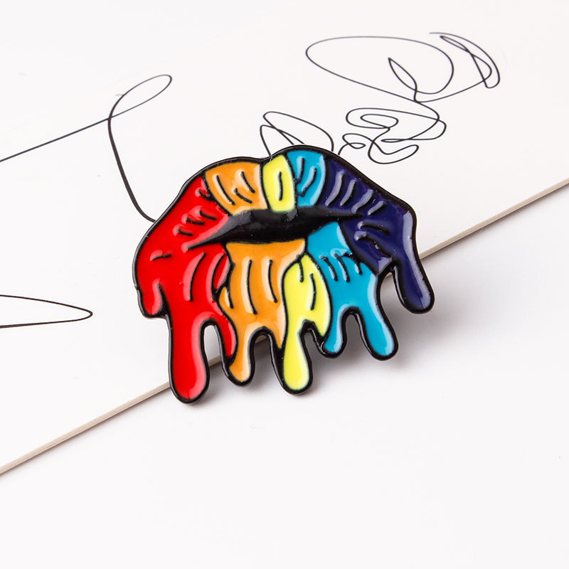 

Cute Sexy Lip Colorful Brooches Pin for Women Kids Fahsion Jewelry Shirt Coat Dress Denim Bag Decor Enamel Pin