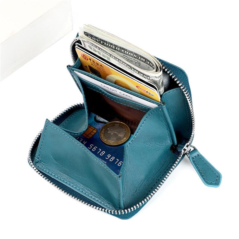 

Card Holders Woman Purse Genuine Leather Women Wallet Coin Female Standard Wallets Bag Zipper Change PurseCard, Kb228 purple