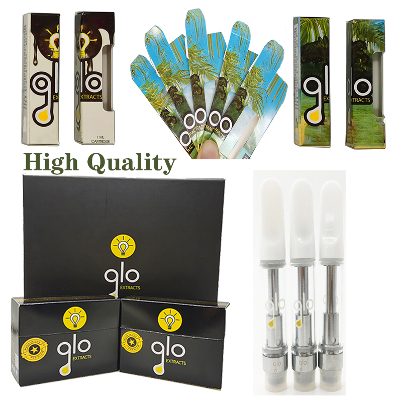 

GLO VapeS Cartridge Disposable Vape Pen 510 Thread Atomizer Packaging Ceramic Coil Cartridges Carts 0.8ml 1.0ml Oil E Cigarette Vaporizer manufacture reflective Box