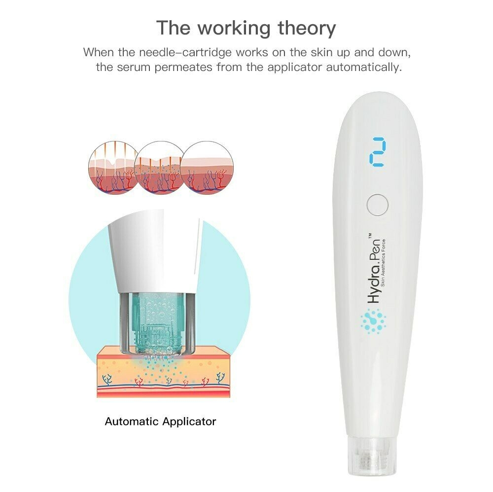 Beauty Items Hydra Pen H2 Automatic Serum Applicator HydraPen Amazing Skin Care Tool for Home Personal Use Replacement Round Nano Cartridge 10Pcs-image-766030099