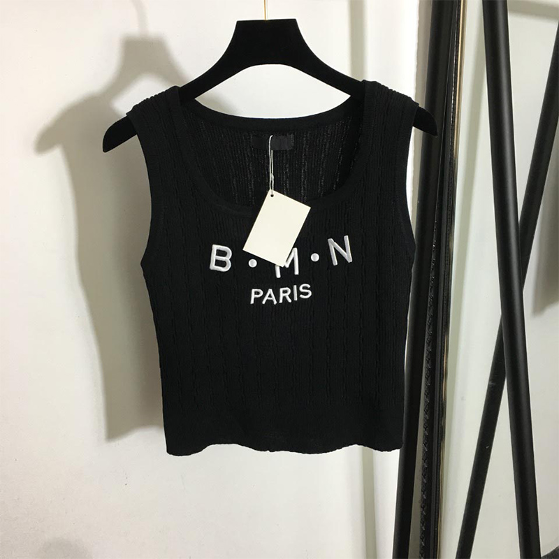 

women's sexy knitted tank tops t shirts luxury brand elasticity vest camisole tops with letters logo embroidery tight designer New 2022 Female clothing, Square towel