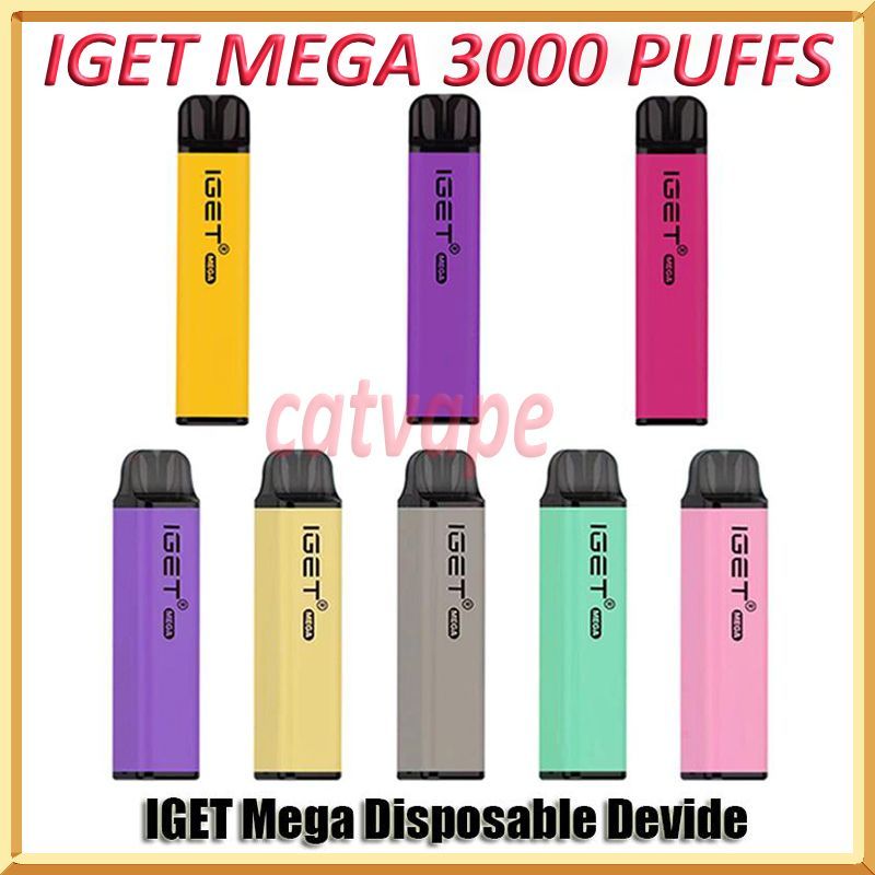 

100% Authentic Iget Mega 3000 Puffs Disposable Vape E cigarettes Original Vapes Kit VS King XXL Max Bar Legend