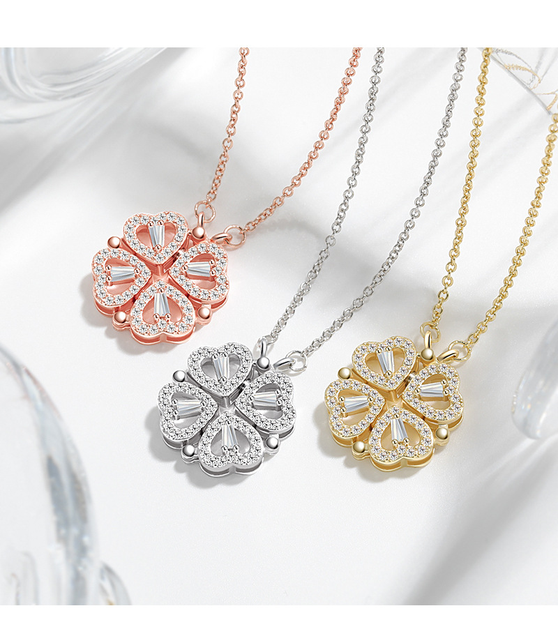 

Four Leaf Clover Diamond Necklace Two Wear Clavicle Chain Designer Jewelry