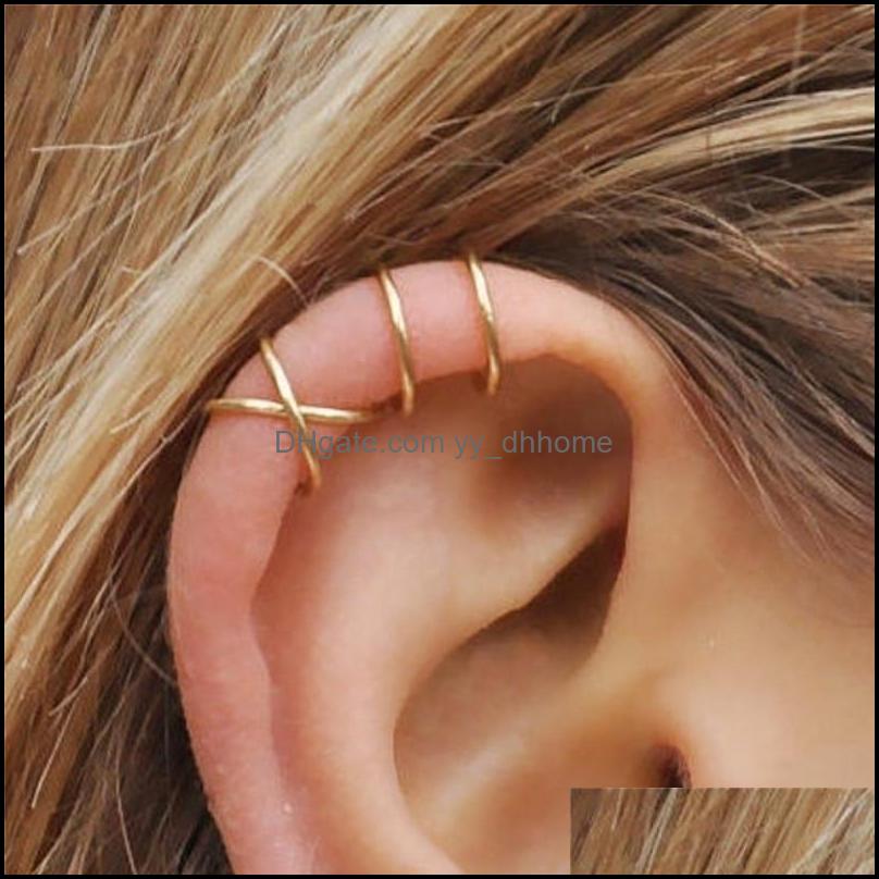 

Clip-On Screw Back Earrings Jewelry Cross/Parallel Ear Clips Charmming Simple For Lady Girls Without Pi Dh9Cx