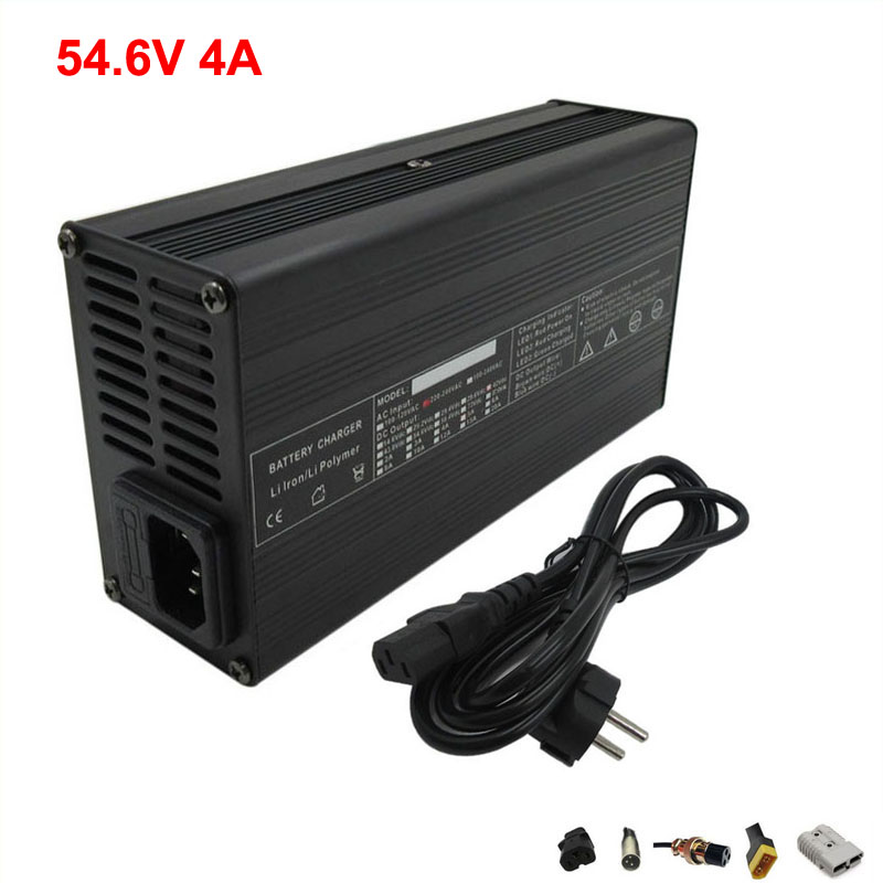 

48V 4A Ebike Lithium Charger Output 54.6V For 48 V 13S Li-ion Electric Bike Scooter Battery Smart Charger with CE