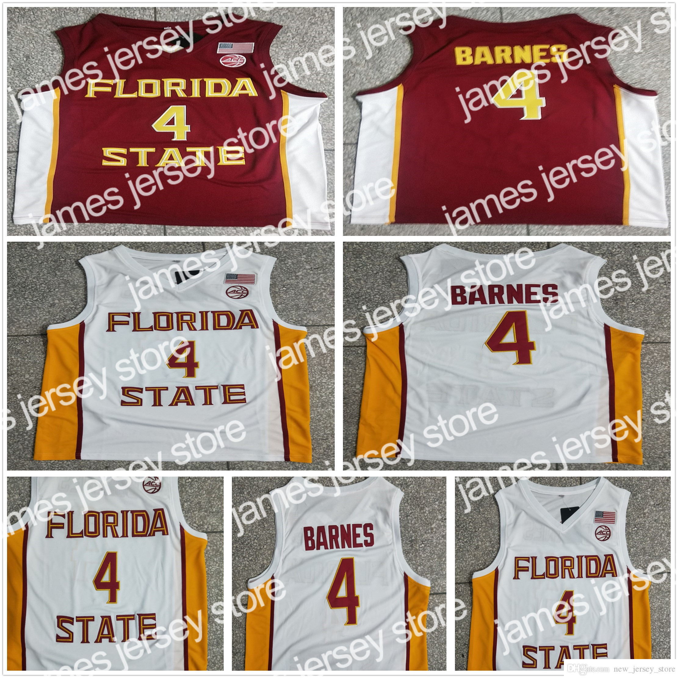 

NCAA Stitched NCAA Vintage #4 Scottie Barnes Basketball Jerseys College Red 4 Barnes University Jersey Shirts -XXL