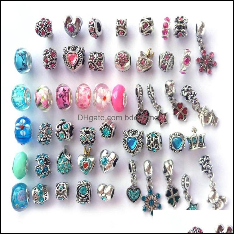 

Alloy Loose Beads Jewelry Mix Style And Color Rhinestone Antique Sier Plated Big Hole Charms Fit European Bracelet Diy234U Drop Delivery 202