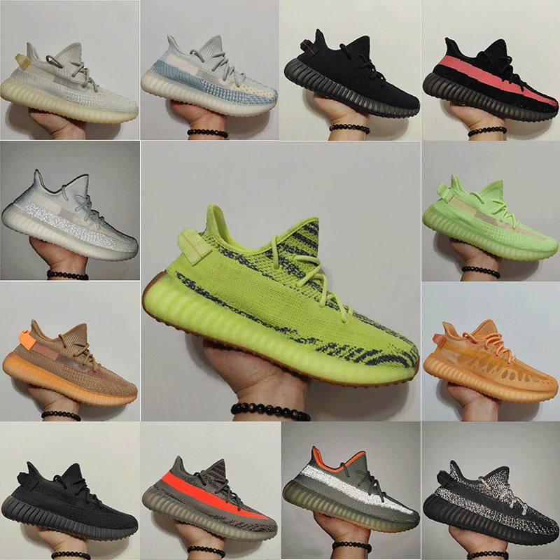 

2022 Top Quality Mens Womens v2 3m Belgua Casual Running Outdoor Shoes 3M Reflective Sneakers Zebra Semi Trainers White yeezys shoe yezzy size 36-45, 12