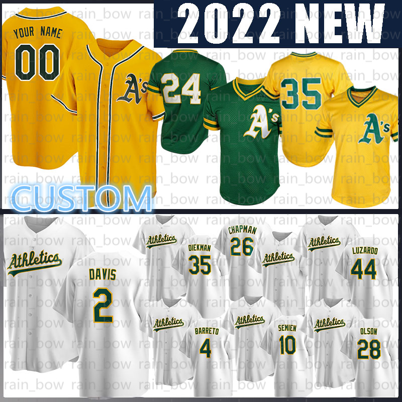 

Oakland Baseball Jersey Athletics 2 Khris Davis 26 Matt Chapman Rickey Henderson Reggie Jackson Austin Allen Luis Barrera Sean Murphy Elvis Andrus Vimael Machín, Mens(size:m-3xl)yundongjia