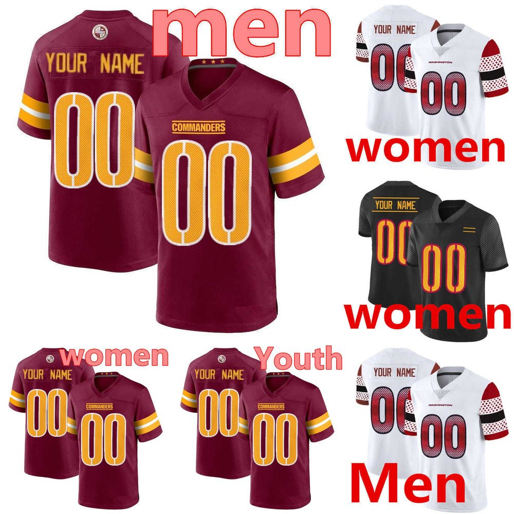 

custom Washington''Commanders''Men women 5 Jahan Dotson 99 Chase Young 11 Carson Wentz 24 Antonio Gibson 4 Taylor Heinicke 26 Landon Collins, Color