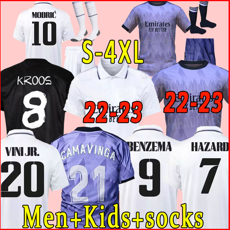 

21 22 23 BENZEMA Real soccer jerseys Madrid HAZARD Courtois 1 MODRIC men kids kit 2022 Fans player version goalkeeper football shirts MADRIDS sock 2023 BALE KROOS, Y-3 pink