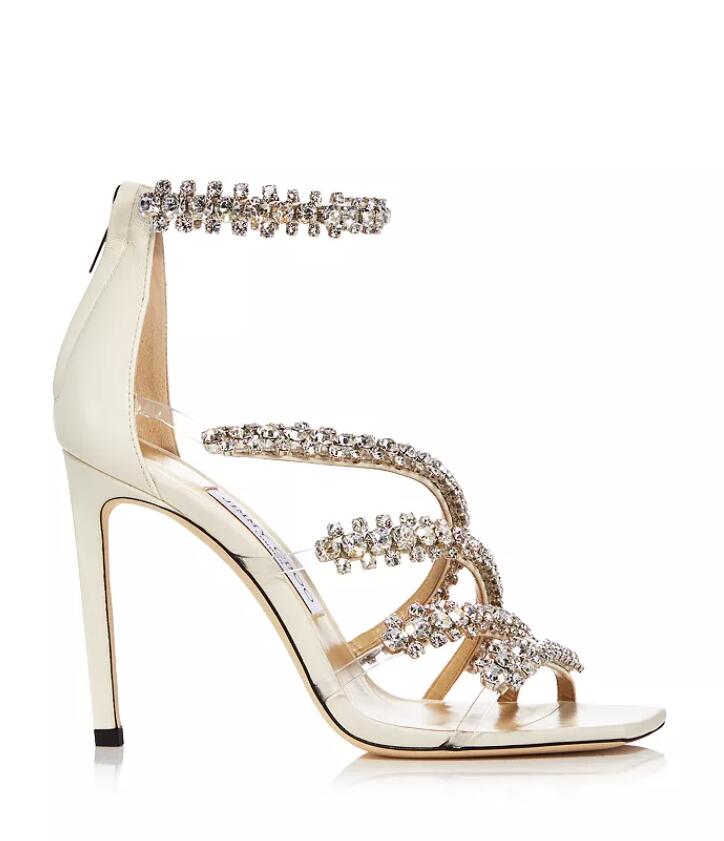 

Super quality name designer sandals shoes for Women's Josefine 100mm Crystal embellished High Heel Sandals with box