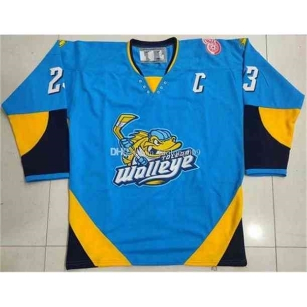 

C26 Nik1 2020 Toledo Walleye Alden Hirschfeld Hockey Jersey Embroidery Stitched Customize any number and name Jerseys, Picture color