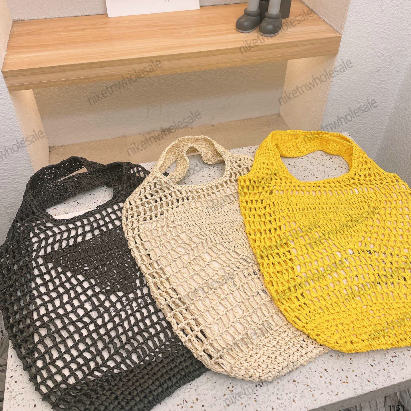 

Summer Designer Brands Shopping the Tote Bag Hollow Letters Raffia Straw Totes Paper Woven Women Shoulder Bags Beach Handbag Luxury Bag No Box, ###