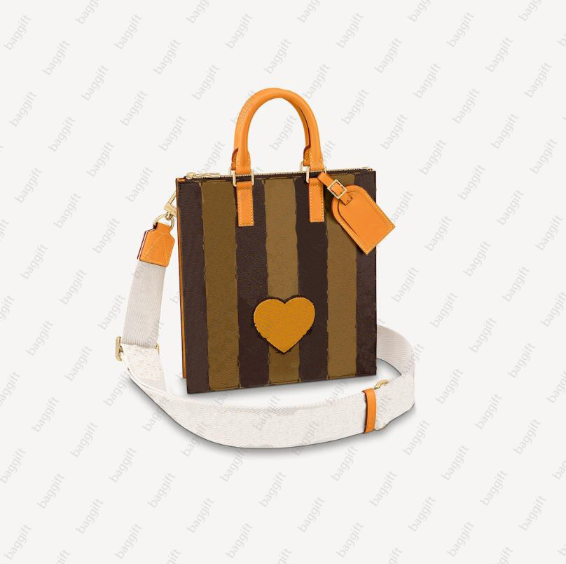 

Sac Plat Messenger Bags Monograms Stripes Brown Tote Canvas Crossbody Shoulder Purse Vintage Heart Patch Sleek Practical Mens Carryall City Shopper handbag M45969, No bag;for balance fees