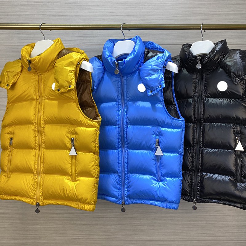 

Mens Maya Designer Down Vest Womens hooded Vest Jackets Chest Embroidered Badge Warm Outerwear Winter Coats Complete labels, Supplement (not shipped separately)