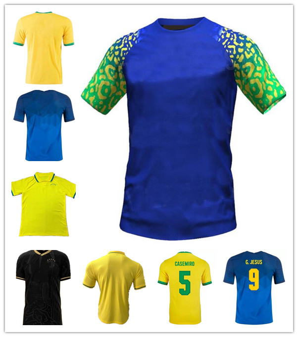 

kids kit 20 21 22 national team Brazis soccer jersey NEYMAR JR G.JESUS 2022 2023 COUTINHO FIRMINO MARCELO Brasil youth Football jerseys Shirt, Red