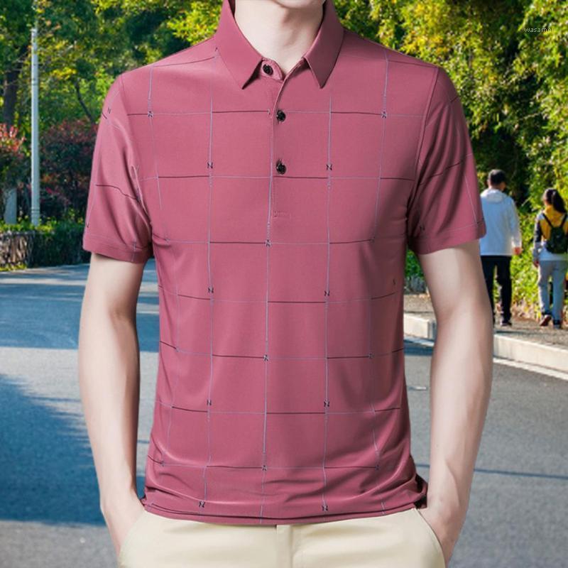 

Men's Casual Shirts Shirt Smooth Business Loose Tshirts Style Polyester Fiber Fashion Men Lapel Upper For Daily Life Summer Streetwear, Cyan