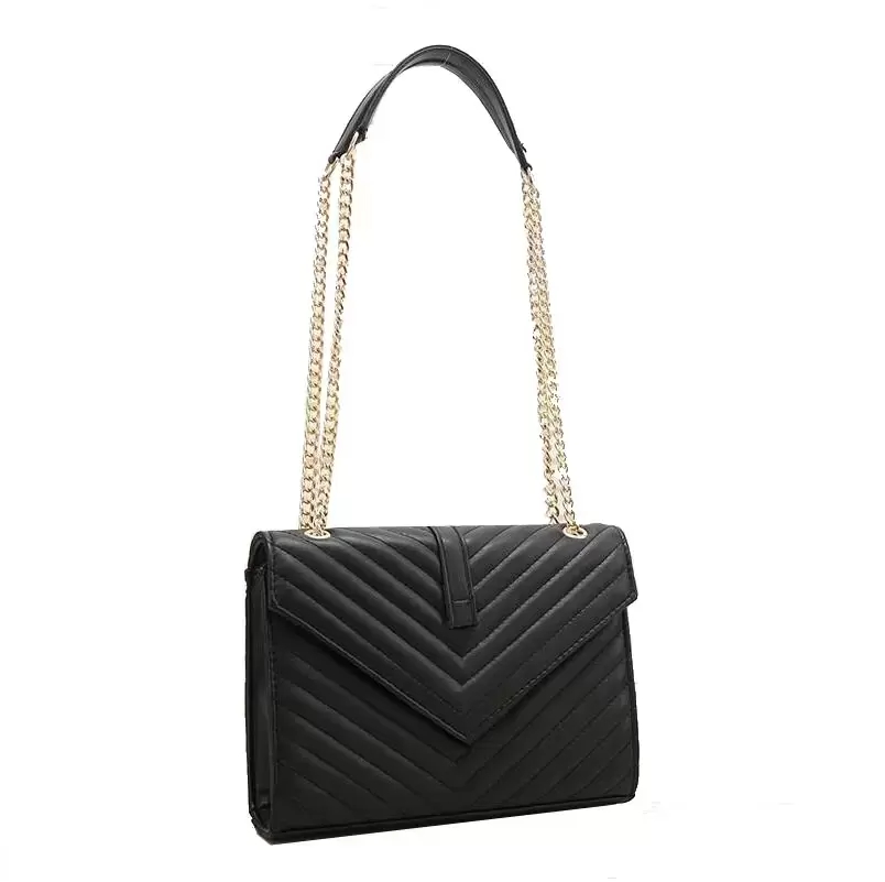 

Fashion women Luxurys Crossbody bag famous classical designer Messenger lady Cross Body Bags Handbag female Tote Satchel Purse black gold silver chain PU Leather, Red