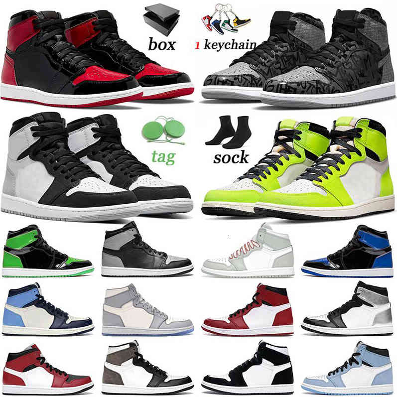 

University Blue 1 Og Basketball Shoes Jumpman 1S High Dark Mocha Unc Light Smoke Grey Hyper Chicago Patent Bred Royal Toe Men Women Trainers Sneakers Size 36-46, B12 denim 36-47