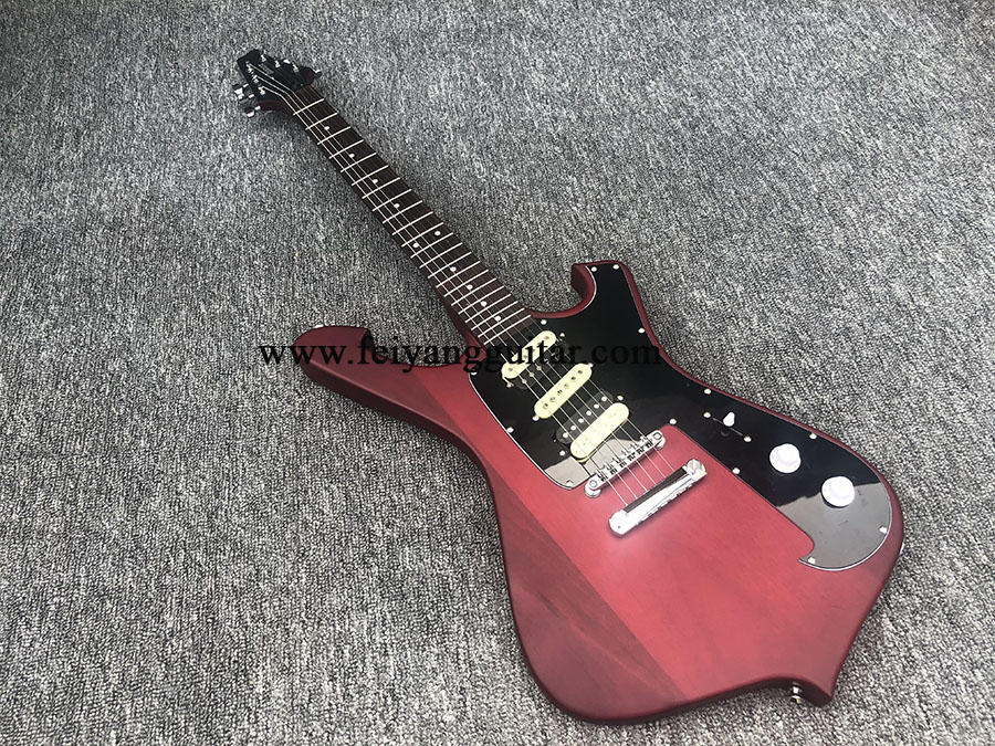 

Spot special-shaped red matte special-shaped electric guitar basswood body Rosewood fingerboard single pickup postage