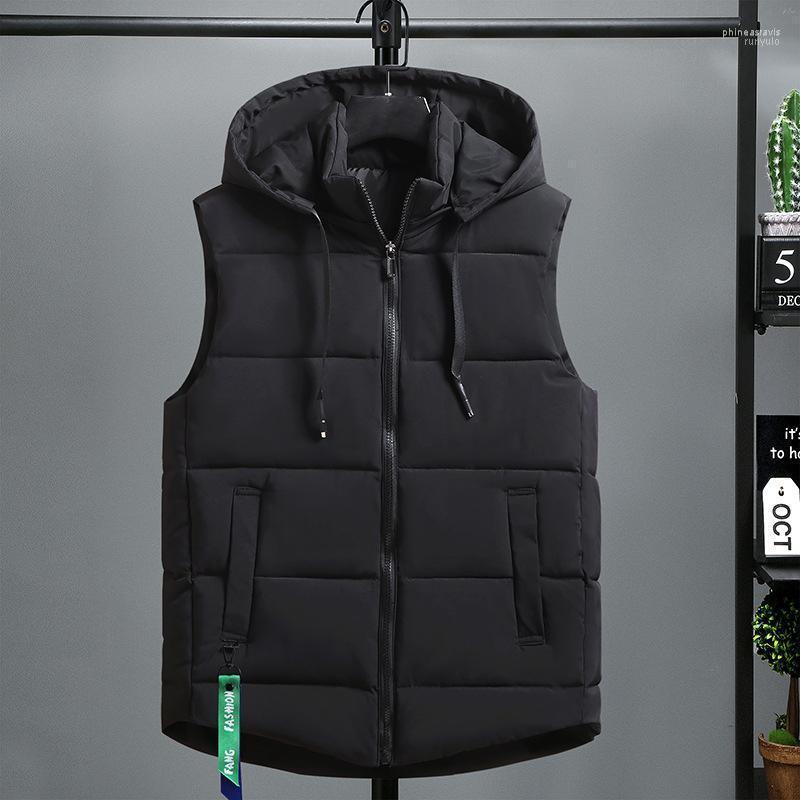 

Men's Vests 2022 Casual Hooded Mens Jacket Vest Good Quality Thick Waistcoat Black Phin22, Beige