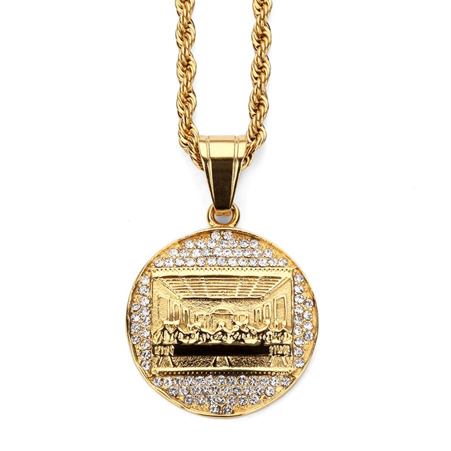 Fashion Charms Men Colliers en or en acier inoxydable The Last Subser Pended Chain Punk Rock Micro Mens Costume Bijoux Collier pour 313Q