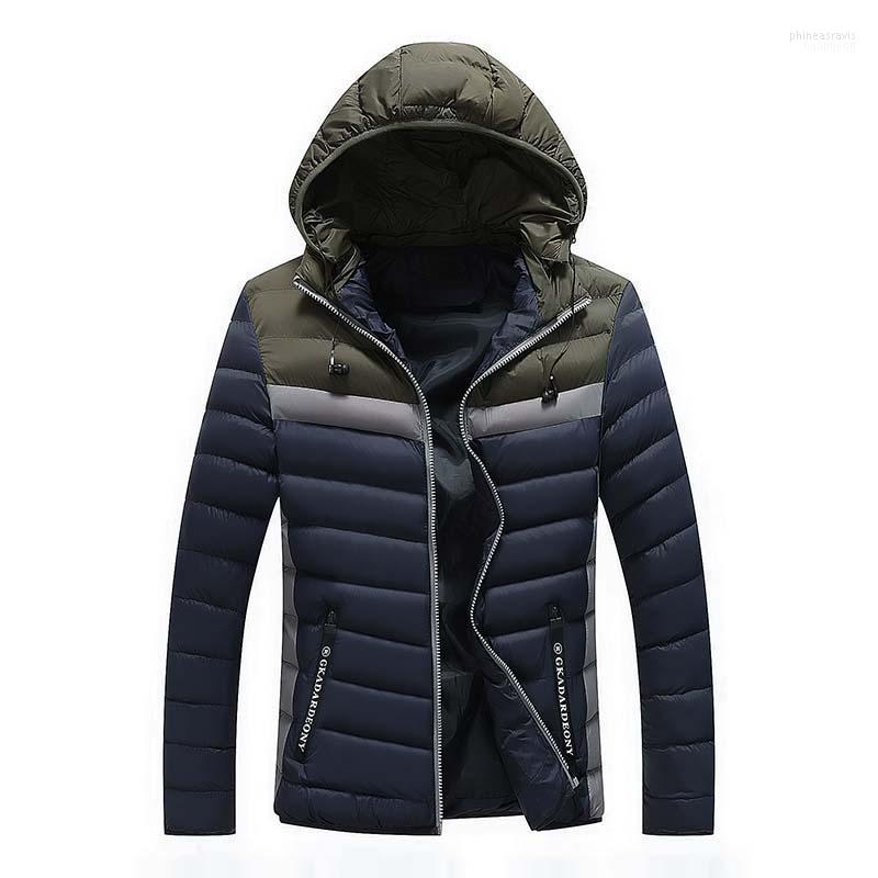 

Men's Down & Parkas 2022 Men Hooded Thick Warn Padded Overcoat Male Casual Winter Fashion Brand Fleece Jacket Phin22, Black