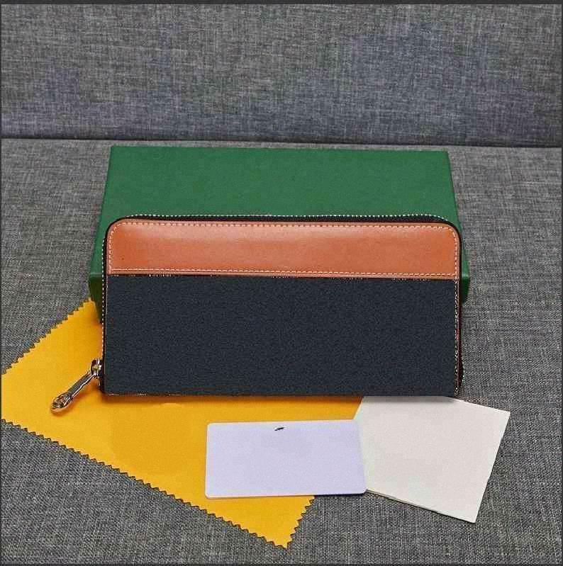 

24color bags Zipper purse Fashion Genuine Leather long two-fold Goya Orange Richelieu Coated Canvas Wallet Man Women Paris Style Long Wallets Holders [With Box] u0kN#