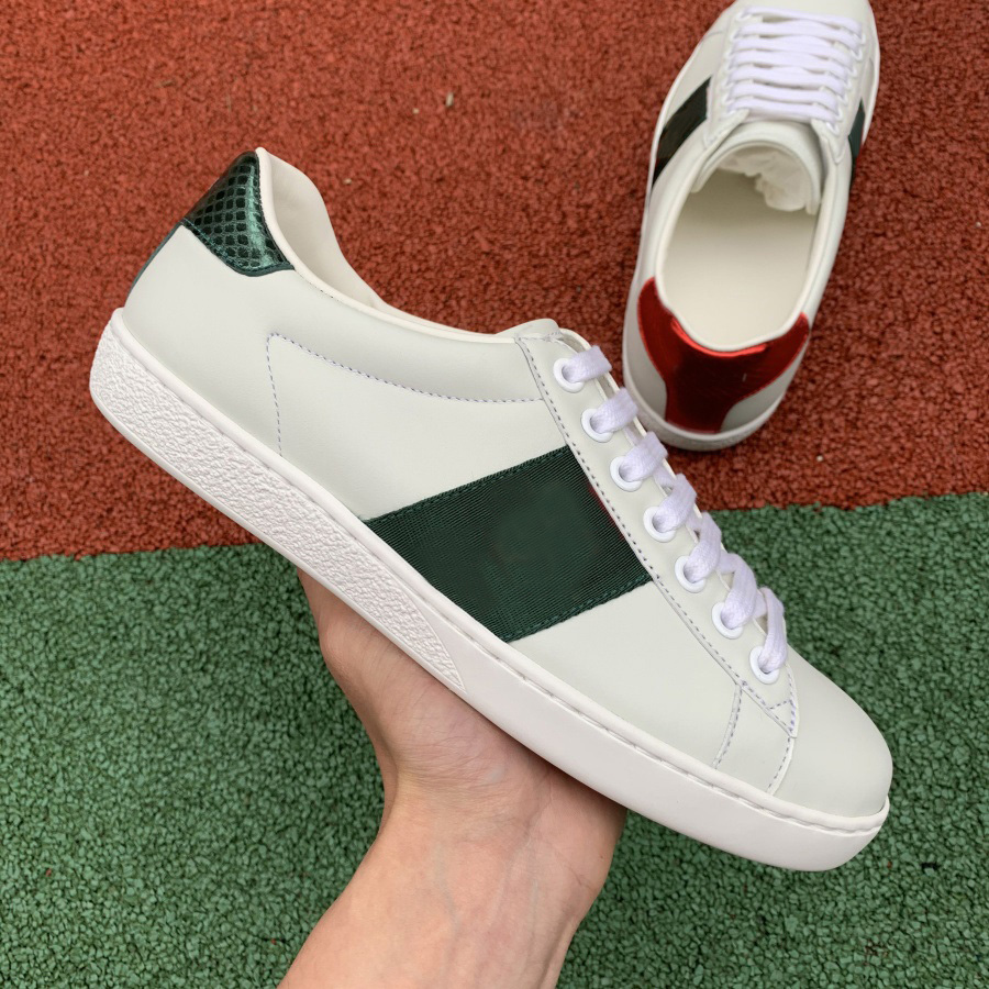 

Mens Dress Shoes Fashion Classic Leather Flats Sneakers Green Red Striped Tiger Flower Stars Embroidery Designer Trainers For Men Womens Outdoor