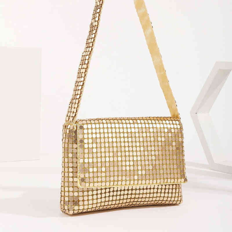 

Evening Bags women handbag luxury Shiny Shoulder bag Womens tote fashion Messenger crossbody Bags 220629, Gold