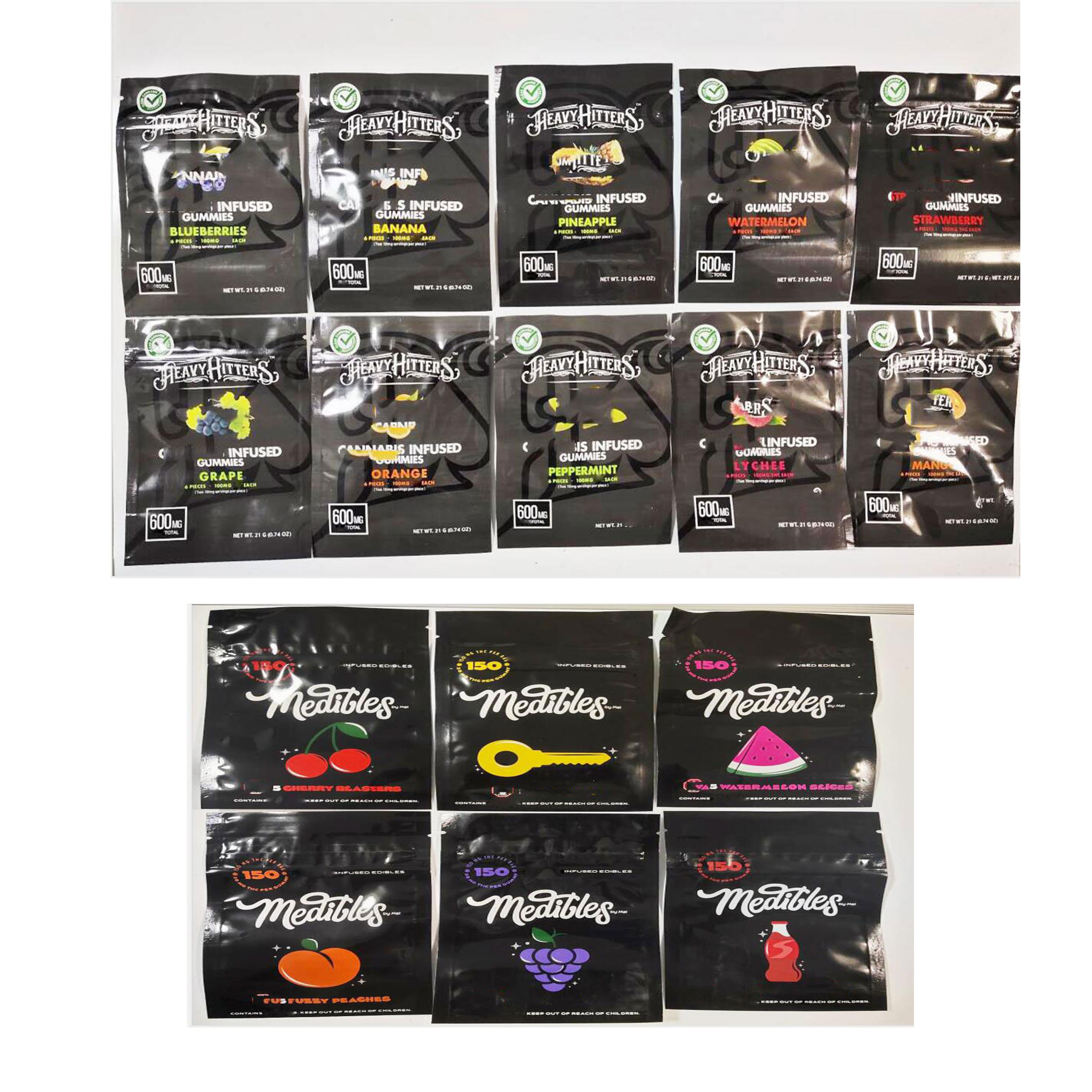 

600mg snack edible Bags Mylar Candy Edibles Smell Proof child lock Packaging Bag resealable packaging