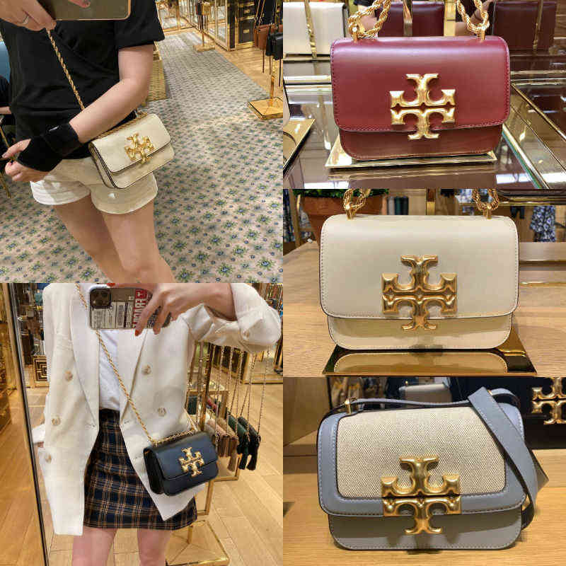 

Designer Burchs Bags Torys Genuine Purchasing of New Womens Cowhide Fashion Show Single Shoulder Messenger Chain Organ, Black trumpet