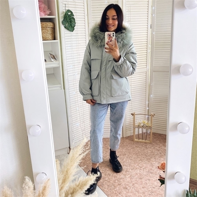 

Women winter Parkas winter -30 degrees thicker women Parkas jacket fashion fur collar hooded warm cotton Coat jacket 201127, Black